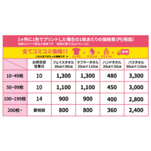 タオルprice
