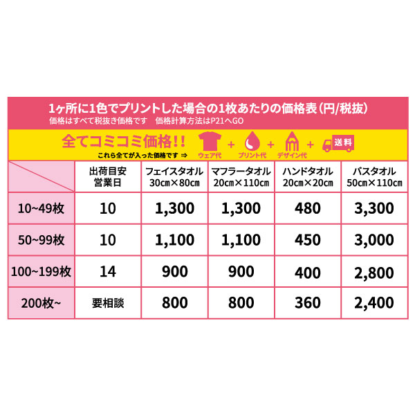 タオルprice